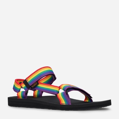 Teva Original Universal Rainbow Pride Men's Multicolor / Black Hiking Sandals CA33757 Canada Sale